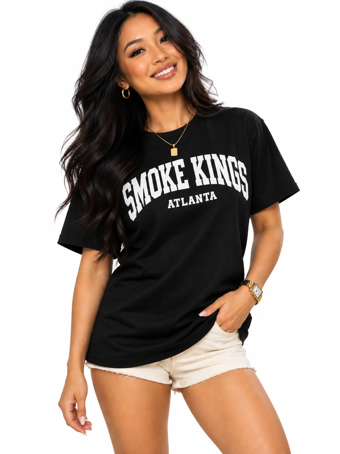 SMOKE KINGS | Classic Graphic Tee by Chieftains for WOMEN — view 4